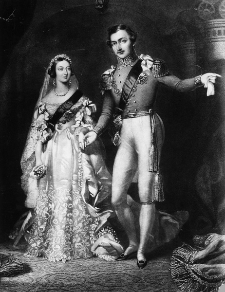 Королевская чета, Виктория и Альберт, на свадьбе и 20 лет спустя.