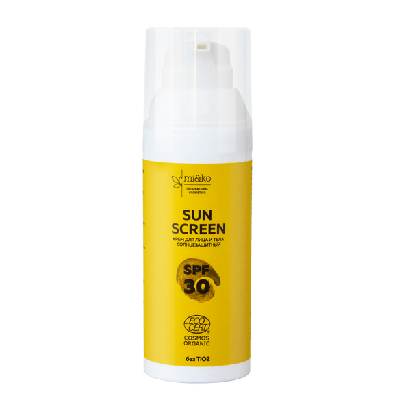 Органический солнцезащитный крем для лица и тела Sun Screen SPF30, Mi&Ko