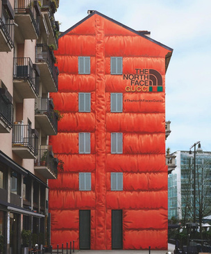 The North Face x Gucci: «дом в пуховике» в Милане