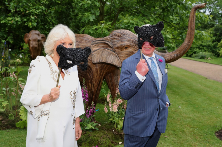 Черные пантеры: принц Чарльз и Камилла Паркер Боулз стали гостями благотворительного бала-маскарада