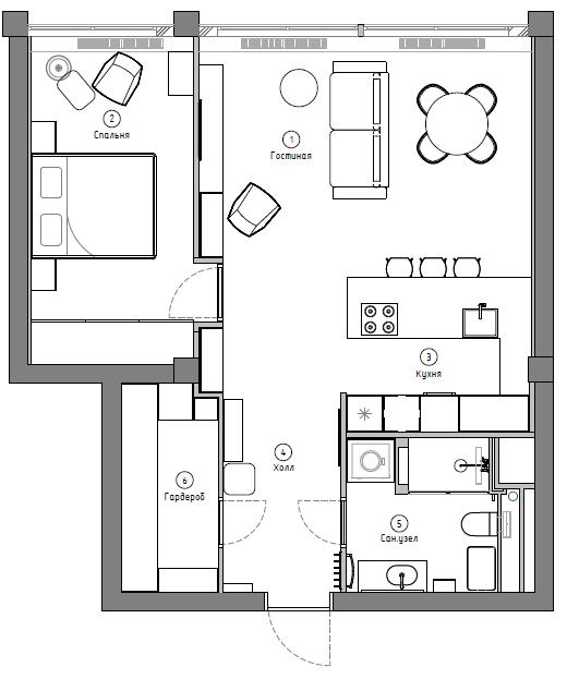 Современная квартира 63 м² в Санкт-Петербурге