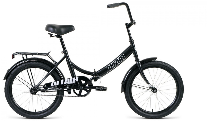 Велосипед городской складной ALTAIR City 20" 14" черный/серый