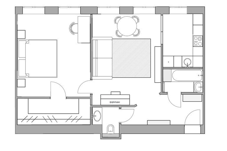 Петербургская квартира 60 м² в насыщенных тонах