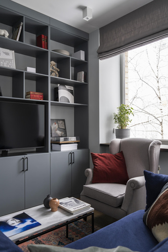 Серый + терракота: квартира 75 м² в Долгопрудном
